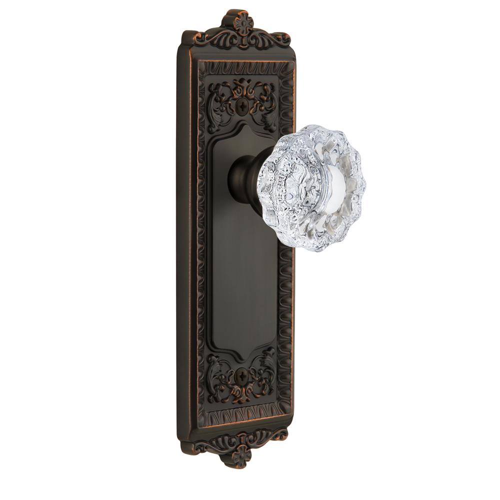 Grandeur by Nostalgic Warehouse WINVER Privacy Knob - Windsor Plate with Versailles Crystal Knob in Timeless Bronze